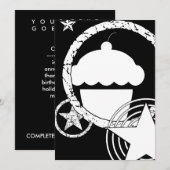 punk cupcake kaart (Voorkant / Achterkant)