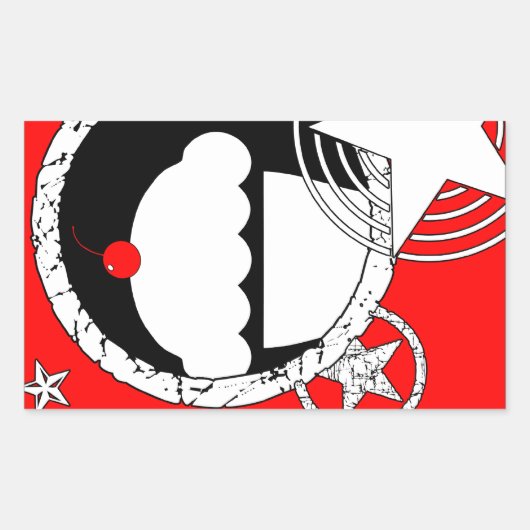 punk cupcake rechthoekige sticker (Voorkant)