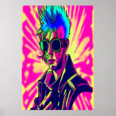 Punk cyberpunkdame | AI Art Poster (Voorkant)