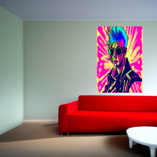 Punk cyberpunkdame | AI Art Poster