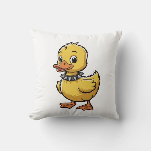 Punk Duckling – Funny Rebel Animal Art Kussen (Voorkant)