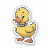 Punk Duckling – Funny Rebel Animal Art Sticker (Voorkant)