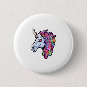 Punk Eenhoorn Grappig Ironisch Cool Eenhoorn Punk  Ronde Button 5,7 Cm