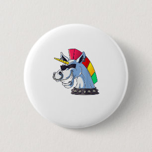 Punk Eenhoorn Grappig Ironisch Coole Eenhoorn Punk Ronde Button 5,7 Cm