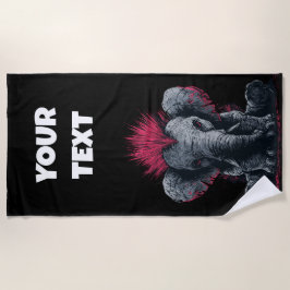 Punk Elephant Art – Mohawk Animal Design Strandlaken