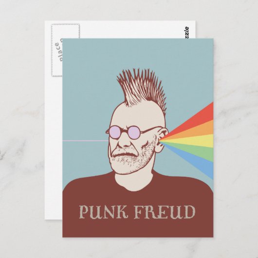 Punk Freud Briefkaart (Voorkant / Achterkant)