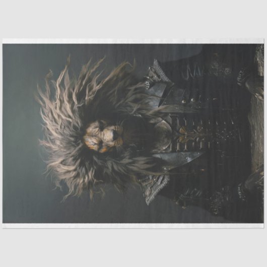 Punk Gang African Lion in Leather Decoupage Tissuepapier (Voorkant)