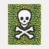 Punk geïnspireerd Edgy Green Leopard Print Jolly R Fleece Deken (Voorkant)