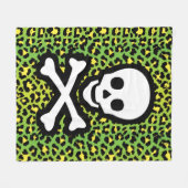 Punk geïnspireerd Edgy Green Leopard Print Jolly R Fleece Deken (Voorkant (Horizontaal))