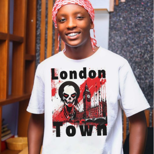 Punk Geschenk London England Zombie Rot Horror T-shirt