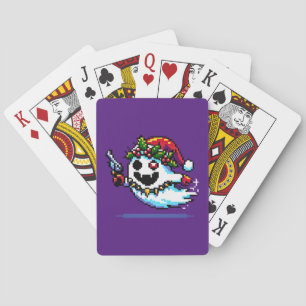 Punk Ghost Christmas - Edgy Pixel Art Holiday Pokerkaarten