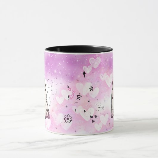 Punk Ghost Doodle Mok (zijdelings ontwerp) (Midden)