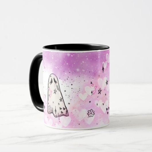 Punk Ghost Doodle Mok (zijdelings ontwerp) (Voorkant links)