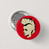 Punk Girl – bichrome print Ronde Button 3,2 Cm (Voorkant /achterkant)