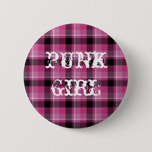 Punk Girl Black Pink Pset Button (Voorkant)