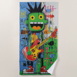 Punk Gitaar Monster Graffiti Kunst Strandlaken