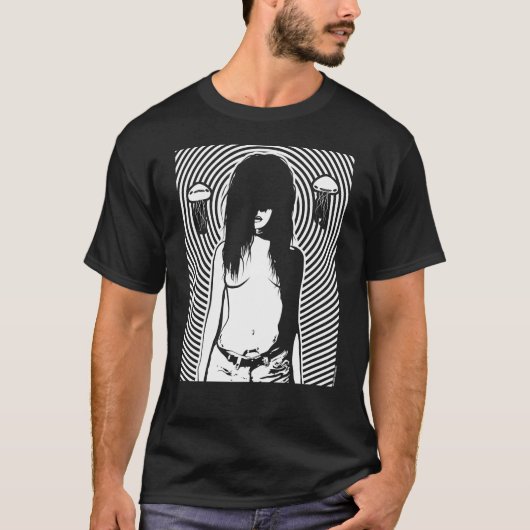 Punk Gothic Creepy Girl Scary Seeker Shirt (Voorkant)