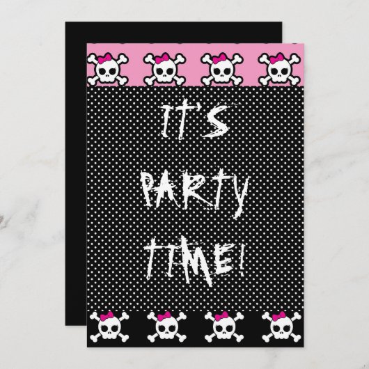 punk gothic met een schattige schedel kaart (Voorkant / Achterkant)