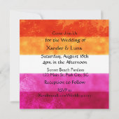 Punk Gotisch Lesbisch Paar op Strand Bruiloft Kaart (Achterkant)