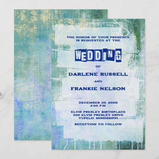 Punk Graffiti Rock and Roll bruiloft Kaart (Voorkant / Achterkant)