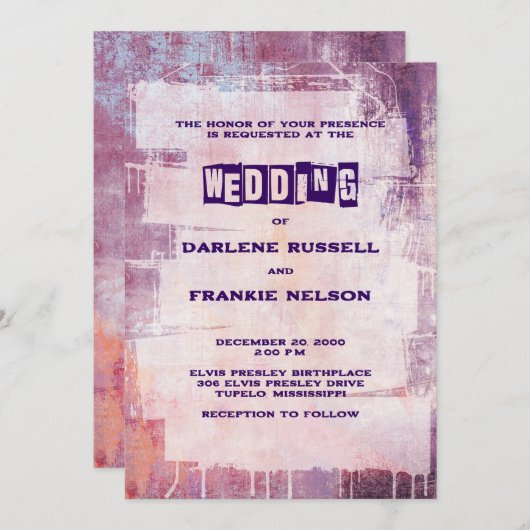 Punk Graffiti Rock and Roll bruiloft Kaart (Voorkant / Achterkant)