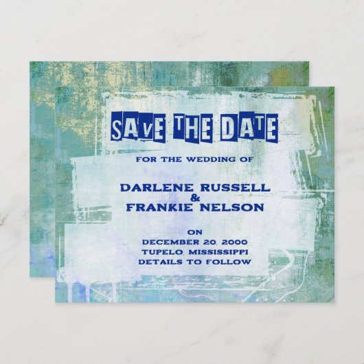 Punk Graffiti Rock and Roll bruiloft Save The Date (Voorkant / Achterkant)