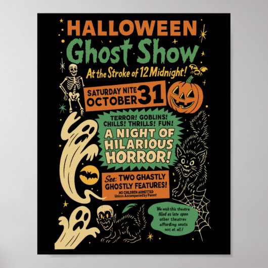 Punk Grappige Horror Spooky Halloween Ghost Show G Poster (Voorkant)
