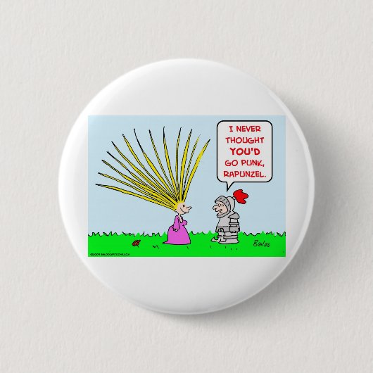 punk haar van rapunzel ronde button 5,7 cm (Voorkant)