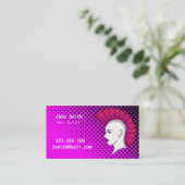 Punk haarstylist haarresser aanpasbaar visitekaartje (Staand voorkant)