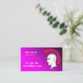 Punk haarstylist haarresser aanpasbaar visitekaartje (Staand voorkant)