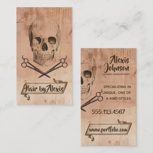 punk haarvlekster visitekaartje (Voorkant / Achterkant)