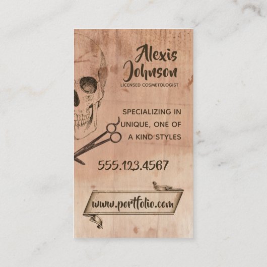 punk haarvlekster visitekaartje (Achterkant)