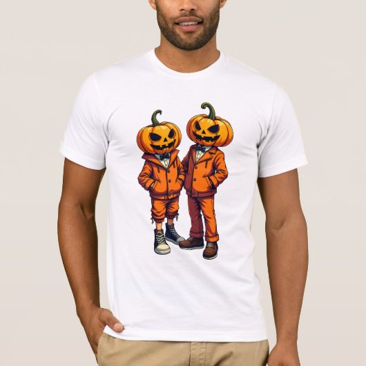 Punk Halloween geklede pompoen T-shirt (Voorkant)