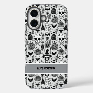 Punk Halloween Trick or treat Custom Name iPhone 16 Hoesje