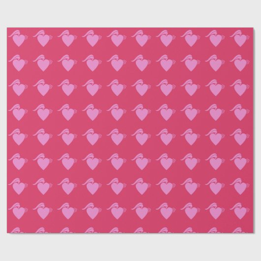 punk hart roze cadeaupapier (Vlak)