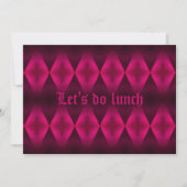 Punk heet roze diamantpatroon Let's do Lunchparty Kaart (Voorkant)