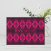 Punk heet roze diamantpatroon Let's do Lunchparty Kaart (Staand voorkant)