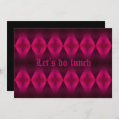 Punk heet roze diamantpatroon Let's do Lunchparty Kaart (Voorkant / Achterkant)