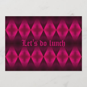 Punk heet roze diamantpatroon Let's do Lunchparty Kaart