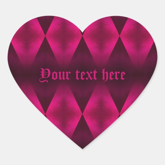 Punk hete roze diamantpatroonhart hart sticker (Voorkant)