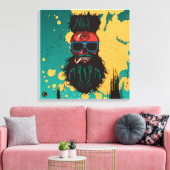 Punk hipster G-skulls abstract hoofd Canvas Afdruk (Insitu (Woonkamer))