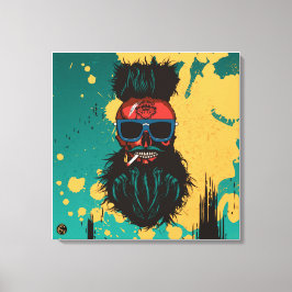 Punk hipster G-skulls abstract hoofd Canvas Afdruk