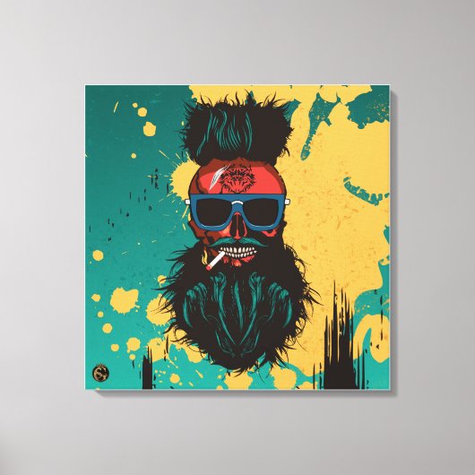 Punk hipster G-skulls abstract hoofd Canvas Afdruk (Voorkant)