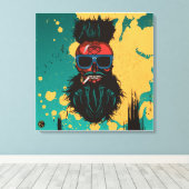 Punk hipster G-skulls abstract hoofd Canvas Afdruk (Insitu (Houten vloer))