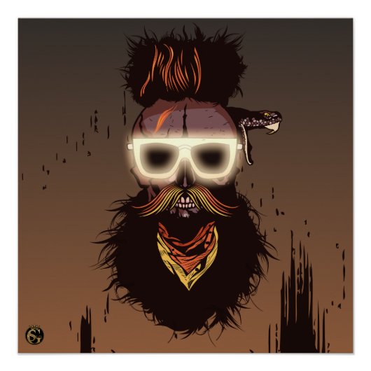 Punk hipster G-skulls schedel Perfect Poster (Voorkant)