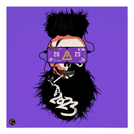 Punk hipster G-skulls schedelhoofd metavers Perfect Poster (Voorkant)