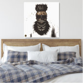 Punk hipster G-skulls schedelhoofd panther Canvas Afdruk (Insitu (Slaapkamer))