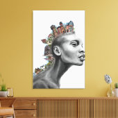 Punk House Haarmeisje Canvas Print (Insitu (Woonkamer))