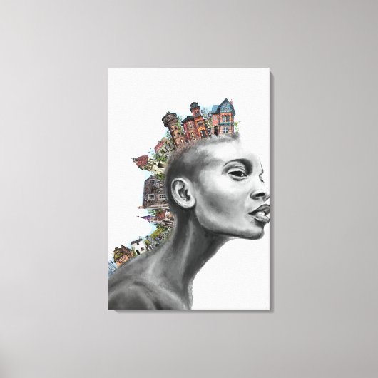 Punk House Haarmeisje Canvas Print (Voorkant)