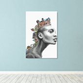 Punk House Haarmeisje Canvas Print (Insitu (Houten vloer))